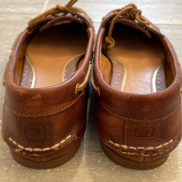 Brown Leather Sperry Top-Sider Moccasins, Size 8 - Picture 3 of 7